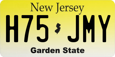 NJ license plate H75JMY