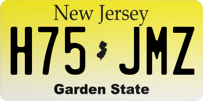 NJ license plate H75JMZ