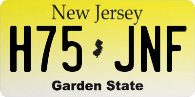 NJ license plate H75JNF