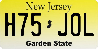 NJ license plate H75JOL