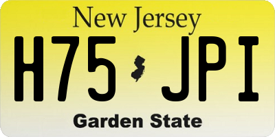 NJ license plate H75JPI