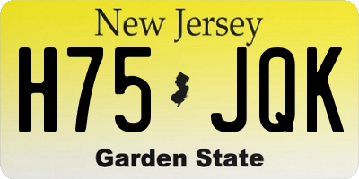 NJ license plate H75JQK