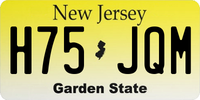NJ license plate H75JQM