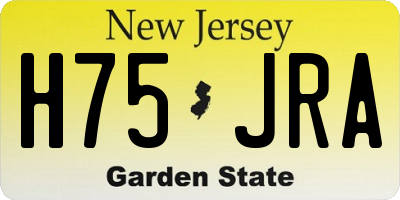 NJ license plate H75JRA