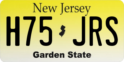 NJ license plate H75JRS