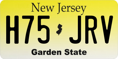 NJ license plate H75JRV