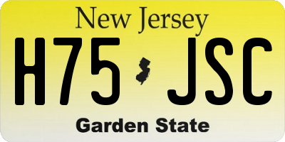 NJ license plate H75JSC