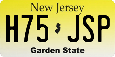 NJ license plate H75JSP