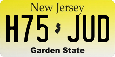 NJ license plate H75JUD