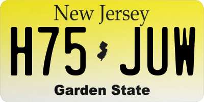 NJ license plate H75JUW