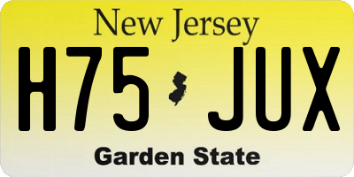 NJ license plate H75JUX