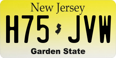 NJ license plate H75JVW