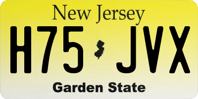NJ license plate H75JVX