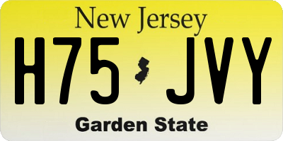 NJ license plate H75JVY