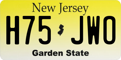 NJ license plate H75JWO