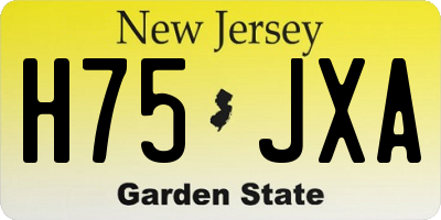 NJ license plate H75JXA