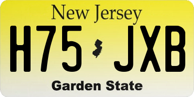 NJ license plate H75JXB