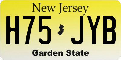 NJ license plate H75JYB