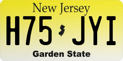 NJ license plate H75JYI