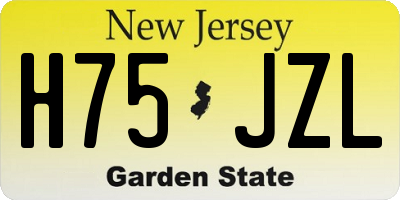 NJ license plate H75JZL