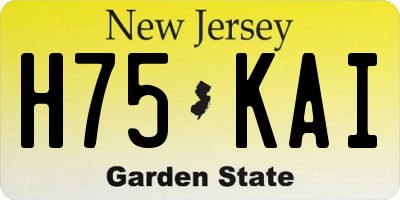 NJ license plate H75KAI