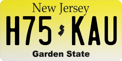 NJ license plate H75KAU
