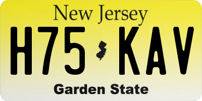 NJ license plate H75KAV