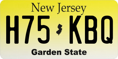 NJ license plate H75KBQ