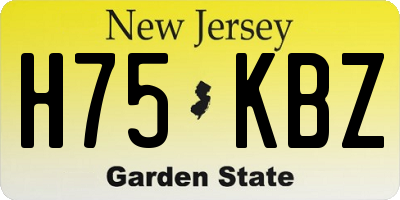 NJ license plate H75KBZ