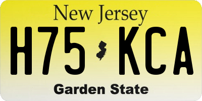 NJ license plate H75KCA