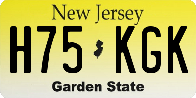 NJ license plate H75KGK