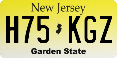 NJ license plate H75KGZ