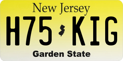 NJ license plate H75KIG