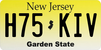 NJ license plate H75KIV