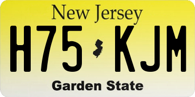 NJ license plate H75KJM
