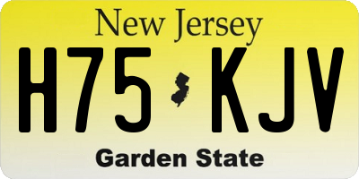 NJ license plate H75KJV