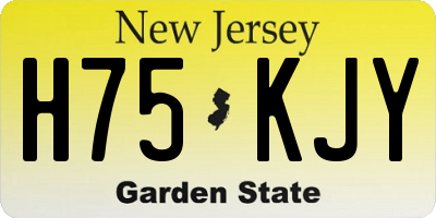 NJ license plate H75KJY
