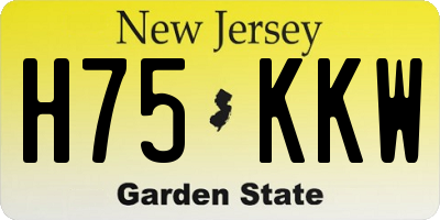 NJ license plate H75KKW