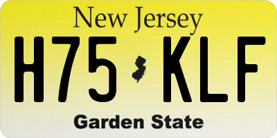 NJ license plate H75KLF