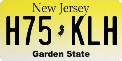 NJ license plate H75KLH