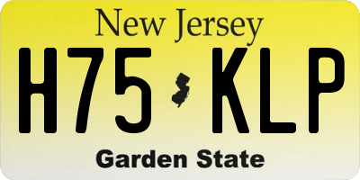 NJ license plate H75KLP