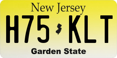 NJ license plate H75KLT