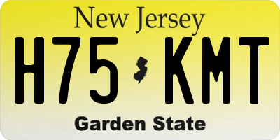 NJ license plate H75KMT
