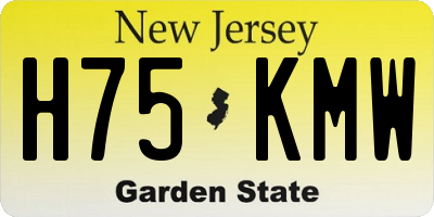 NJ license plate H75KMW