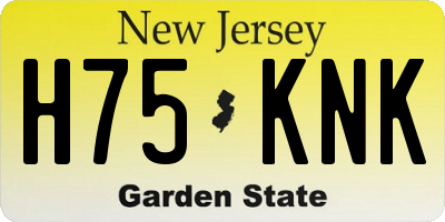 NJ license plate H75KNK