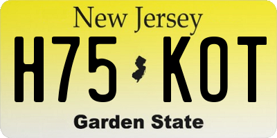 NJ license plate H75KOT