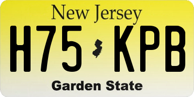 NJ license plate H75KPB