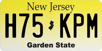 NJ license plate H75KPM