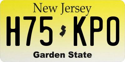 NJ license plate H75KPO