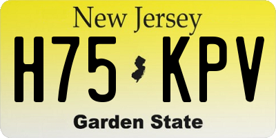 NJ license plate H75KPV